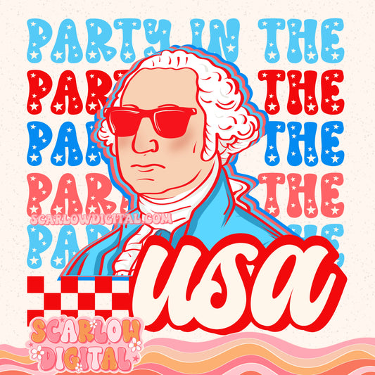 USA Party PNG Digital Design