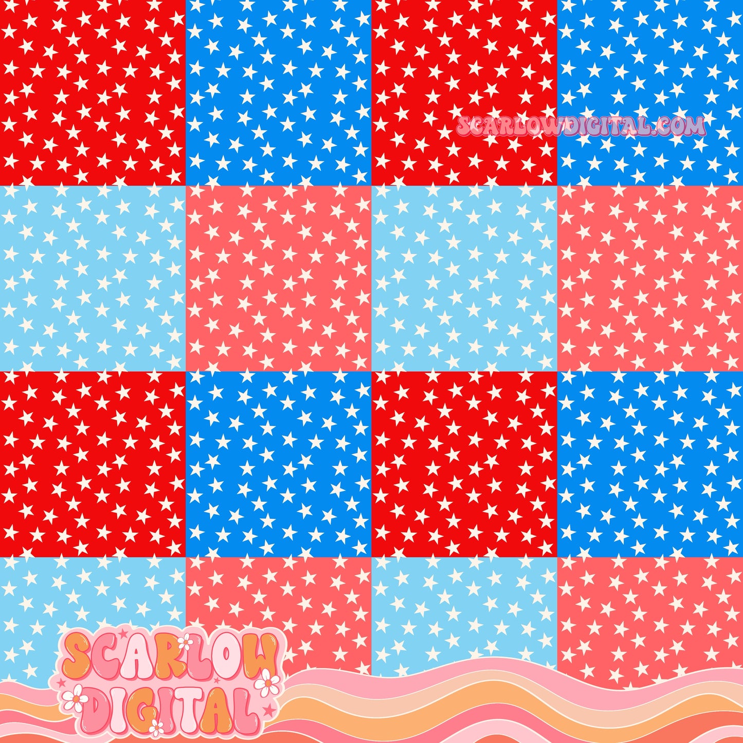Fourth of July Seamless Pattern Bundle Digital Design