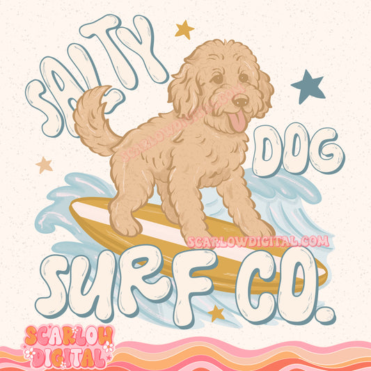 Salty Dog Surf Co PNG Digital Design