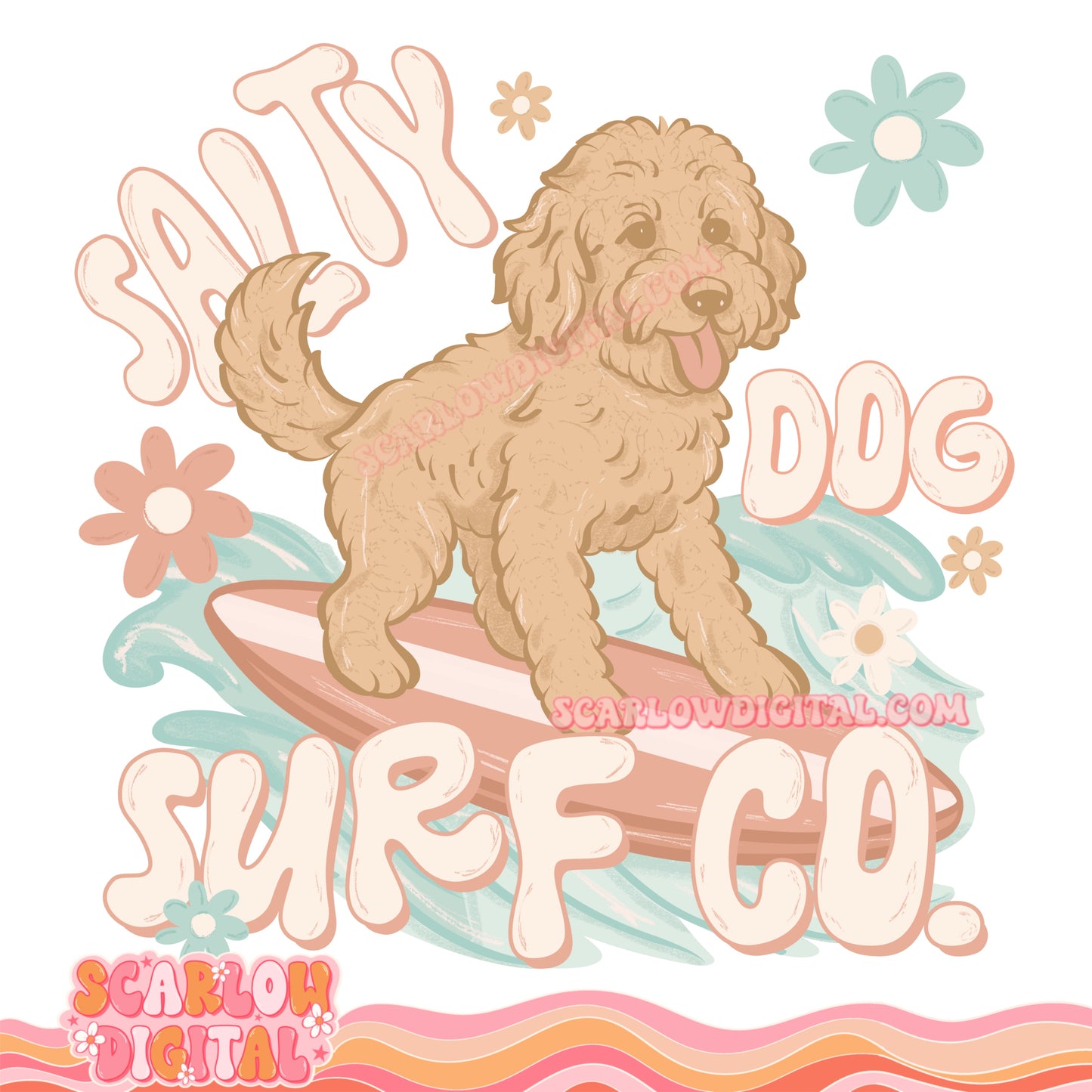Salty Dog Surf Co PNG Digital Design