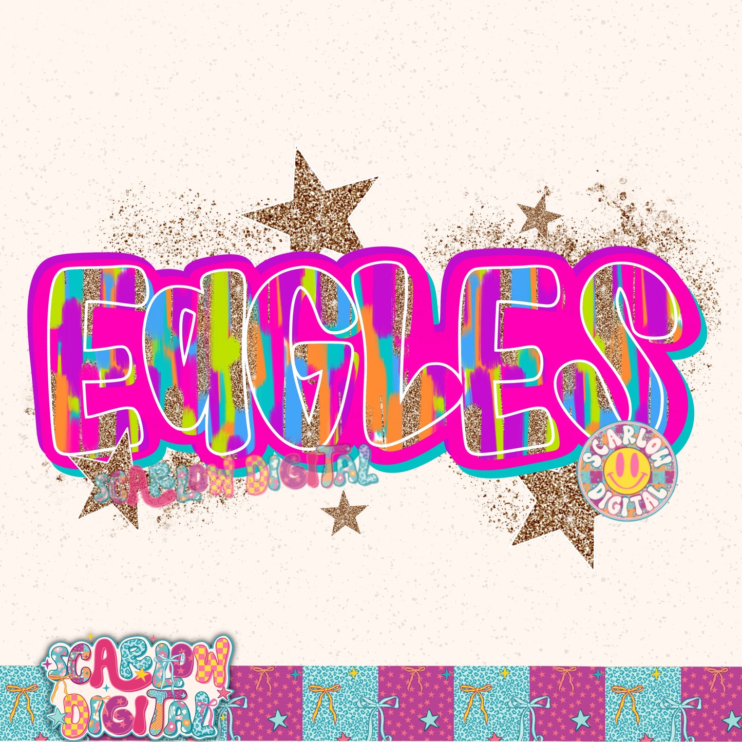 Eagles Rainbow PNG Digital Design