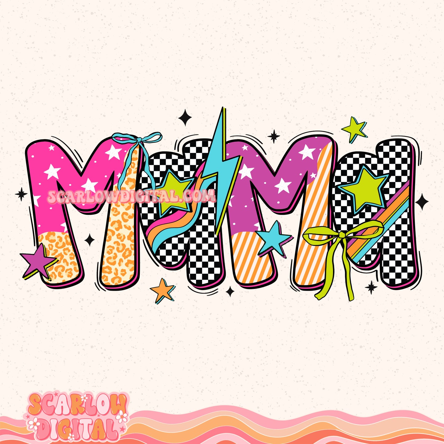 Retro Mama PNG Digital Design