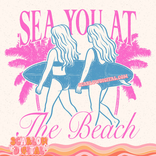 Sea You at the Beach PNG Digital Design