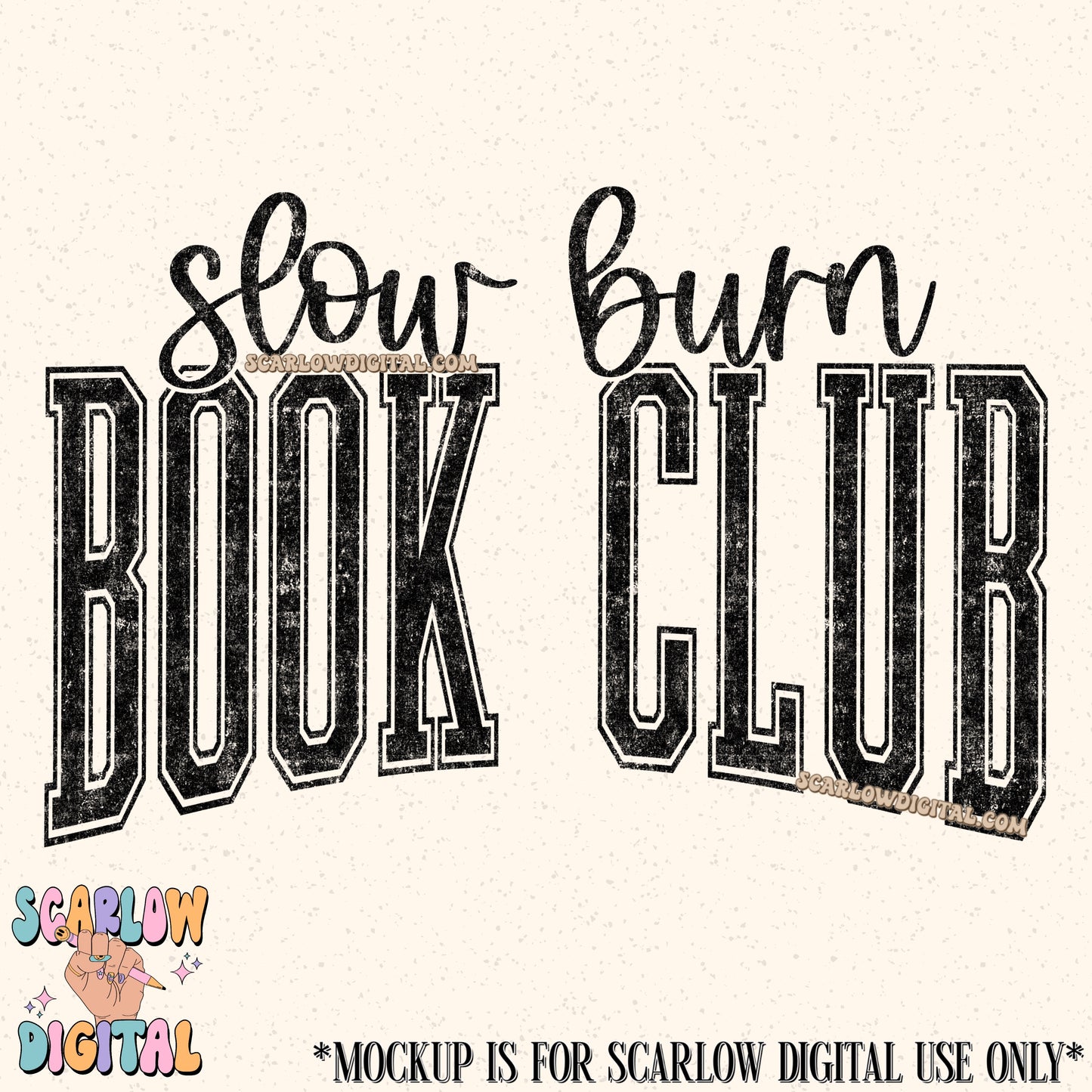 Slow Burn Book Club PNG Digital Design