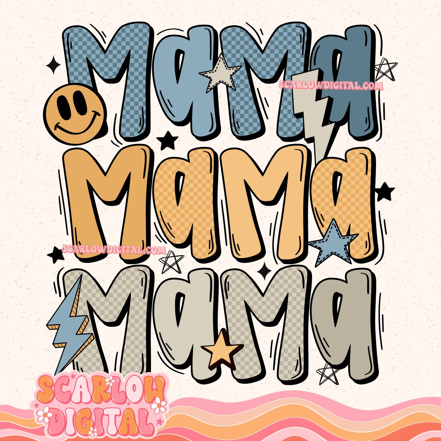 Retro Mama PNG Digital Design