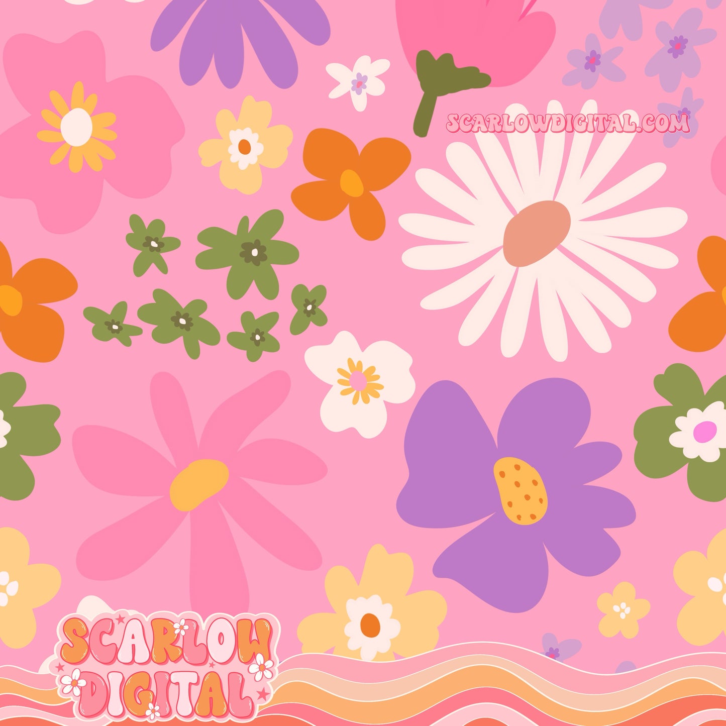 Flowers Seamless Pattern Digital Design
