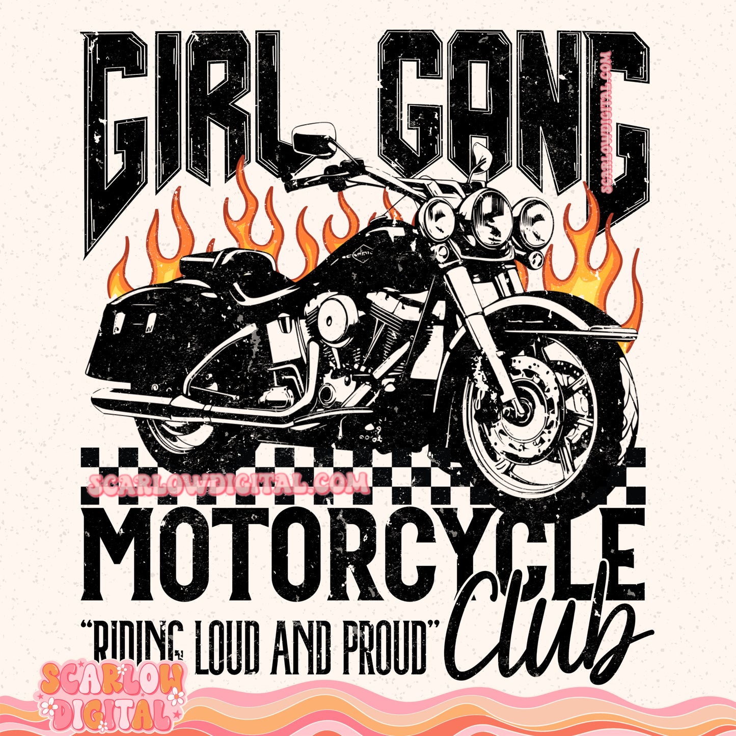 Girl Gang Motorcycle Club PNG Digital Design