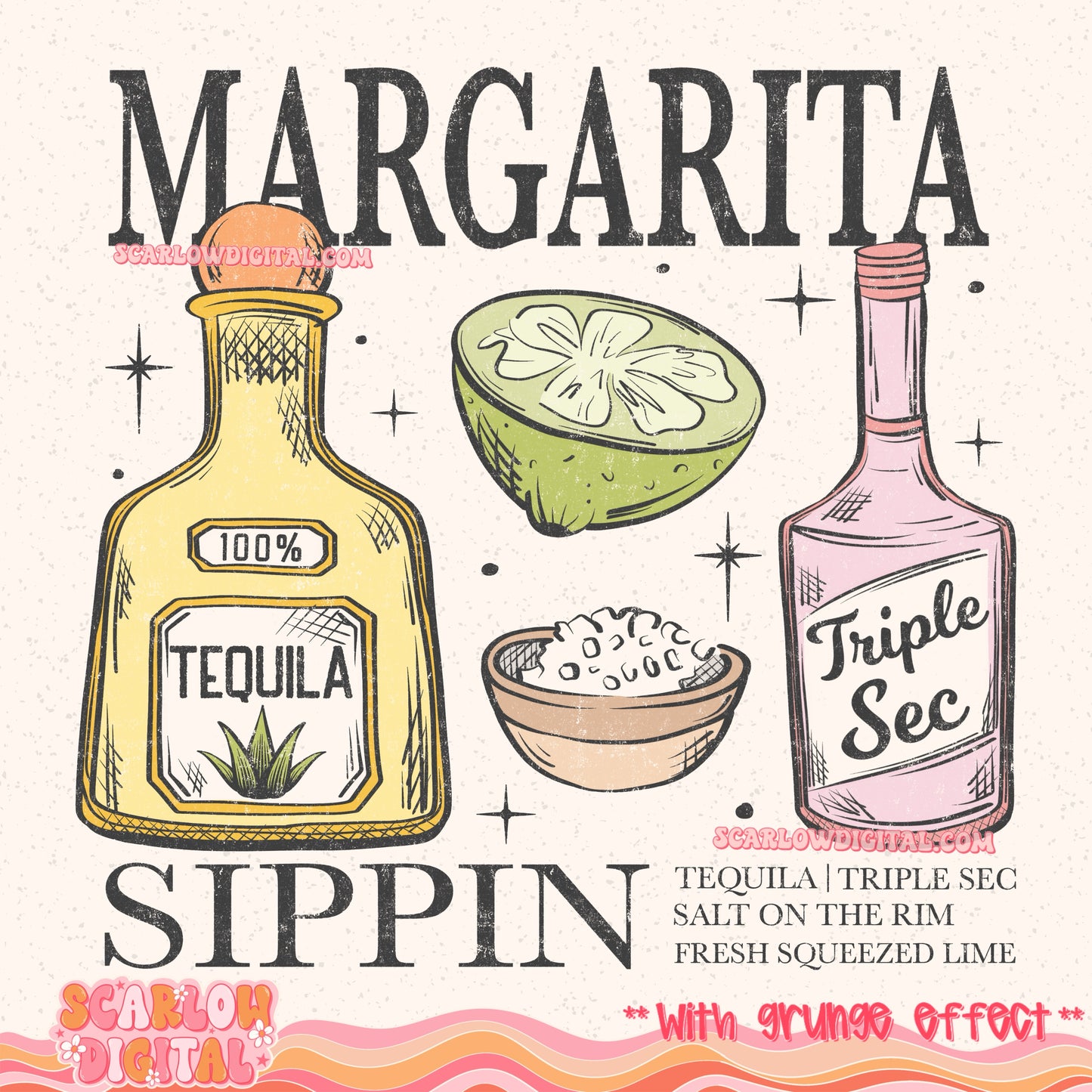 Margarita Sippin' Front and Back PNG Digital Design