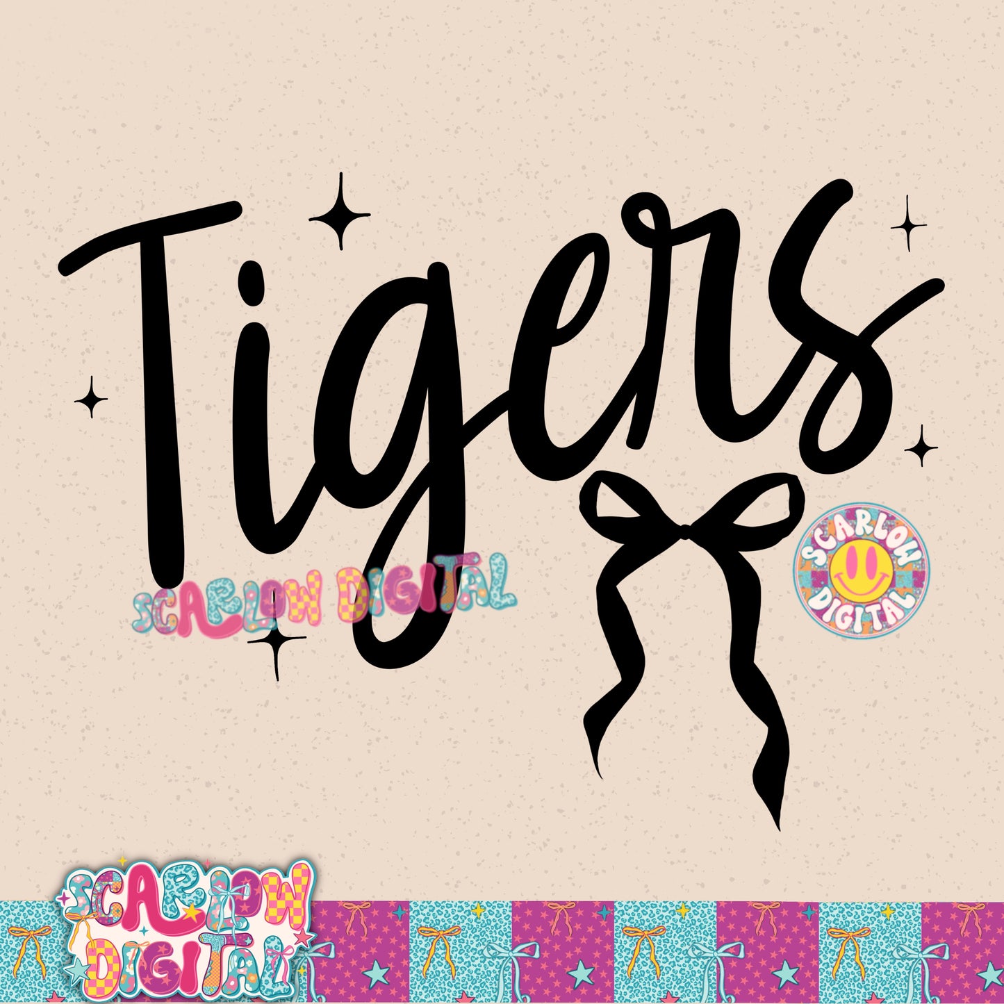 Tigers Bow PNG Digital Design