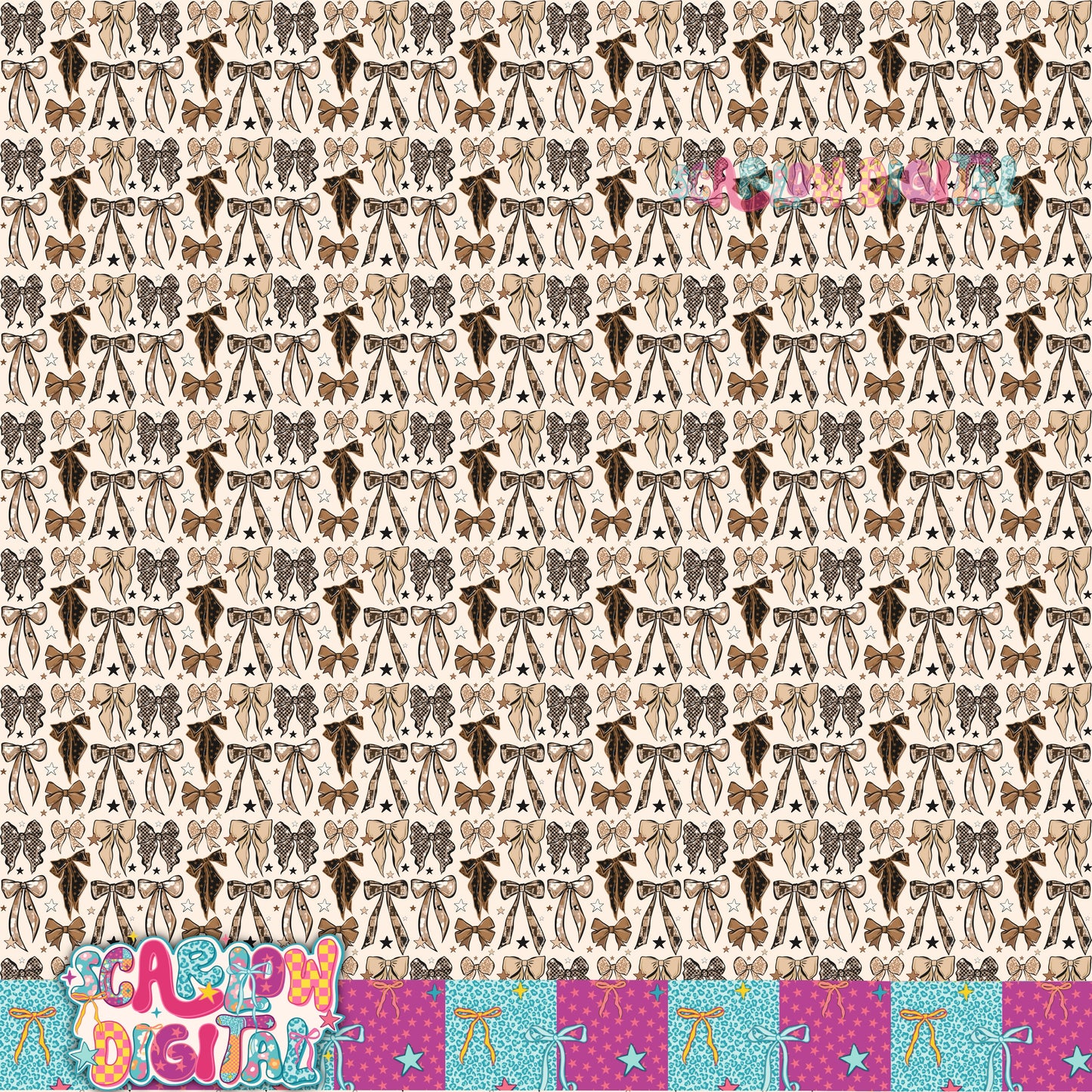 Leopard Bows Seamless Pattern Digital Design