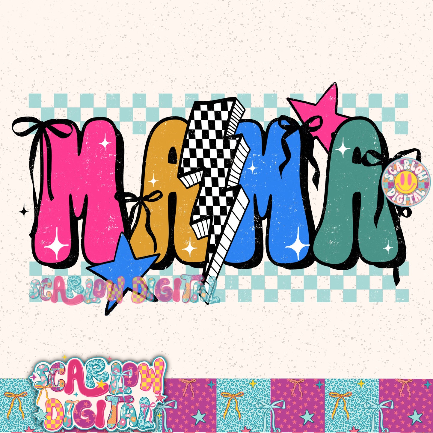 Retro Mama PNG Digital Design
