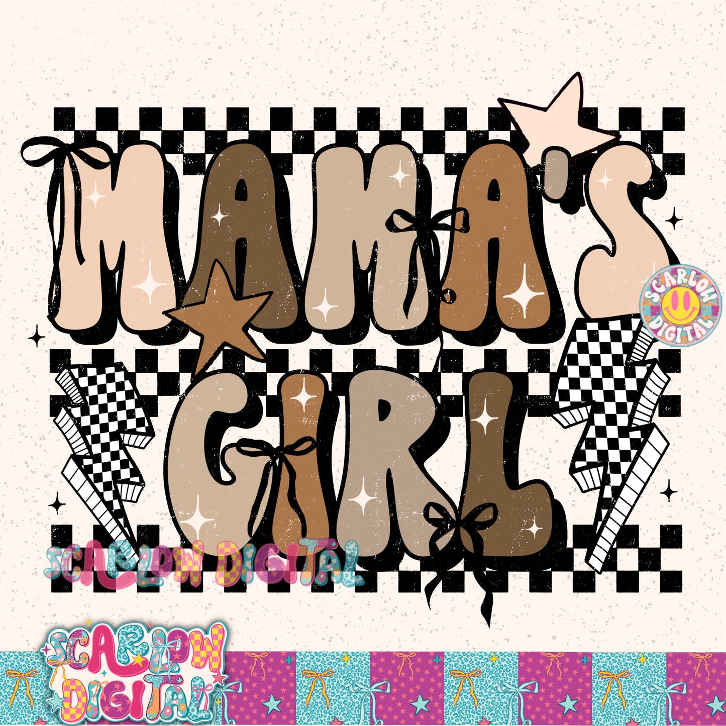 Brown Mama's Girl PNG Digital Design