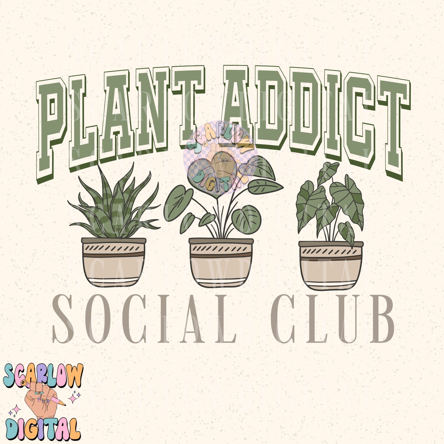Plant Addict Social Club PNG Digital Design