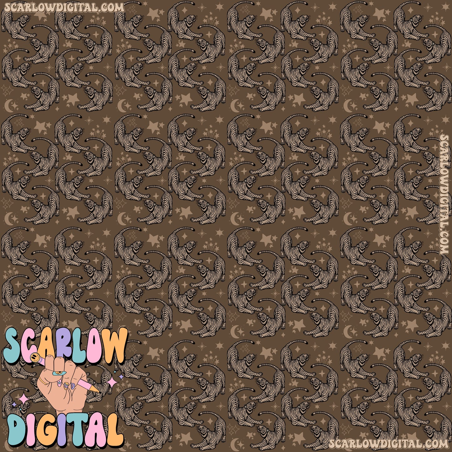 Tigers Seamless Pattern Digital Design