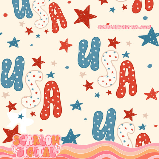 USA Seamless Pattern Digital Design
