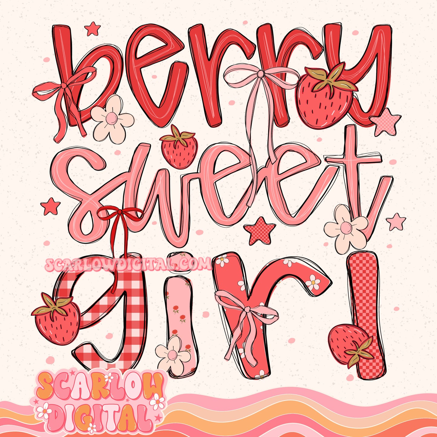 Berry Sweet Girl PNG Digital Design