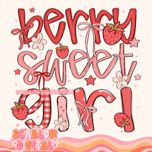 Berry Sweet Girl PNG Digital Design