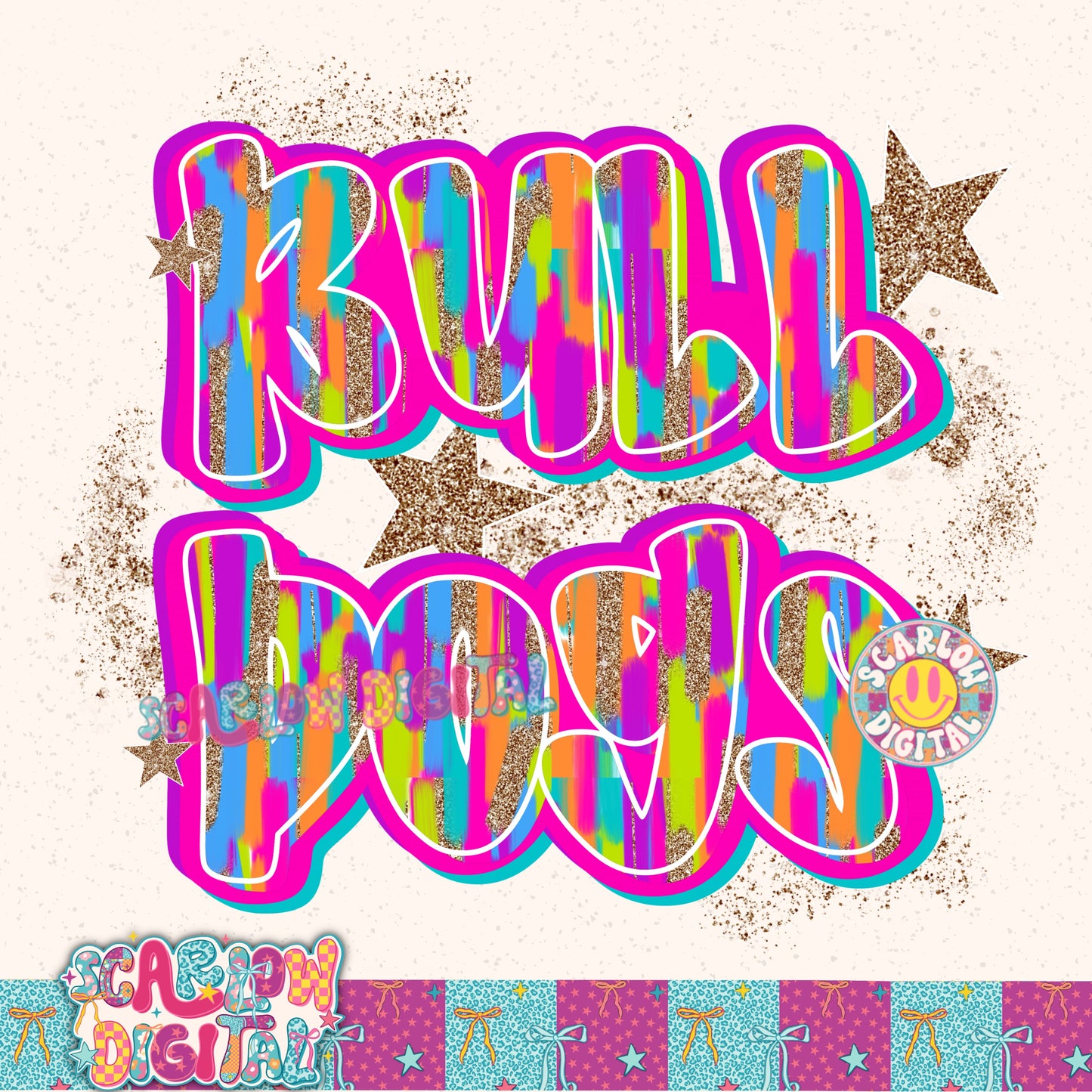 Bulldogs Rainbow PNG Digital Design