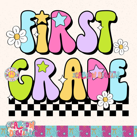 First Grade Back to School PNG Digital Design