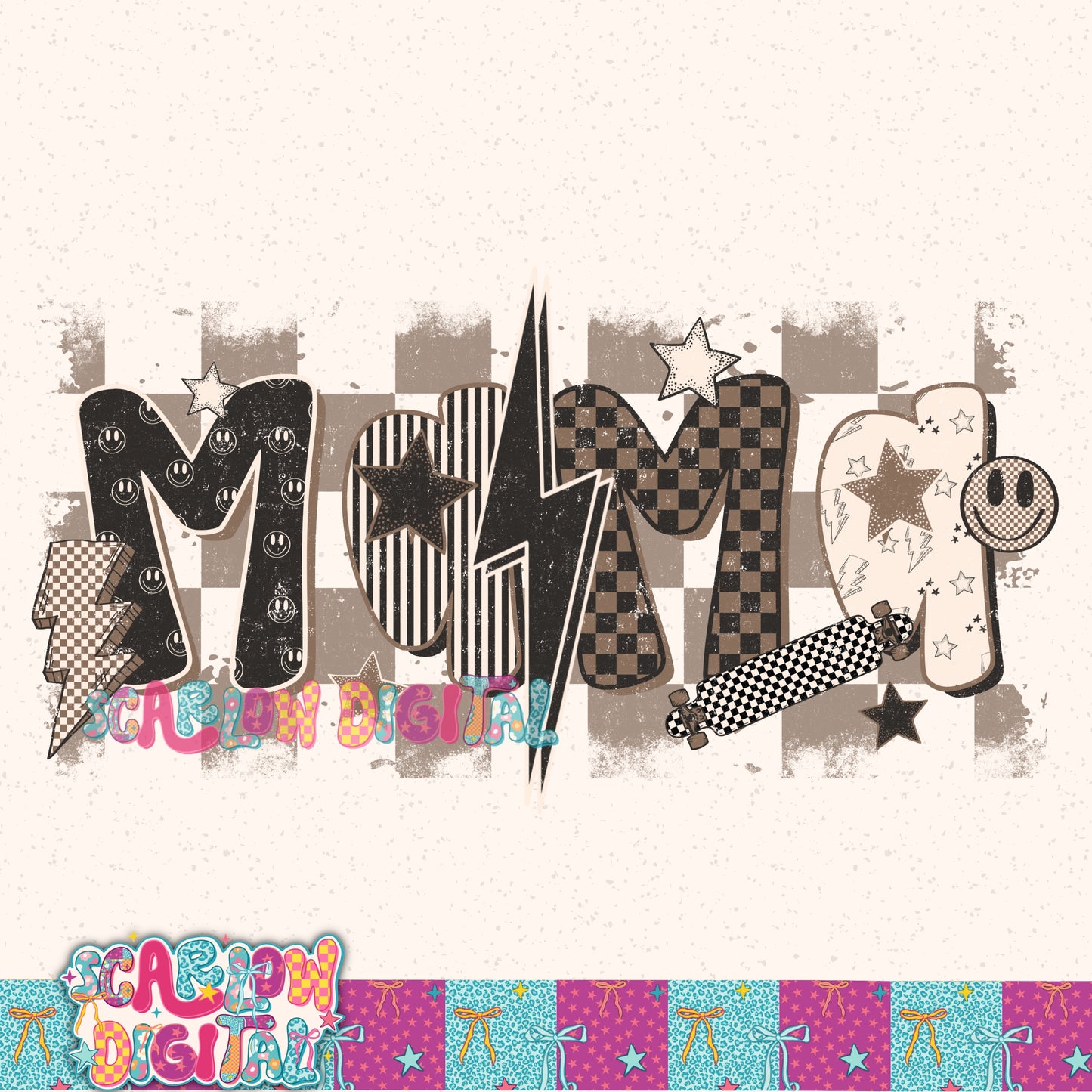 Grunge Mama PNG Digital Design
