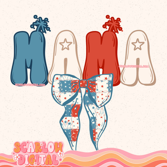 Patriotic Mama PNG Digital Design