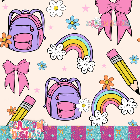 Back to School Seamless Pattern Digital Design