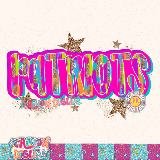 Patriots Rainbow PNG Digital Design