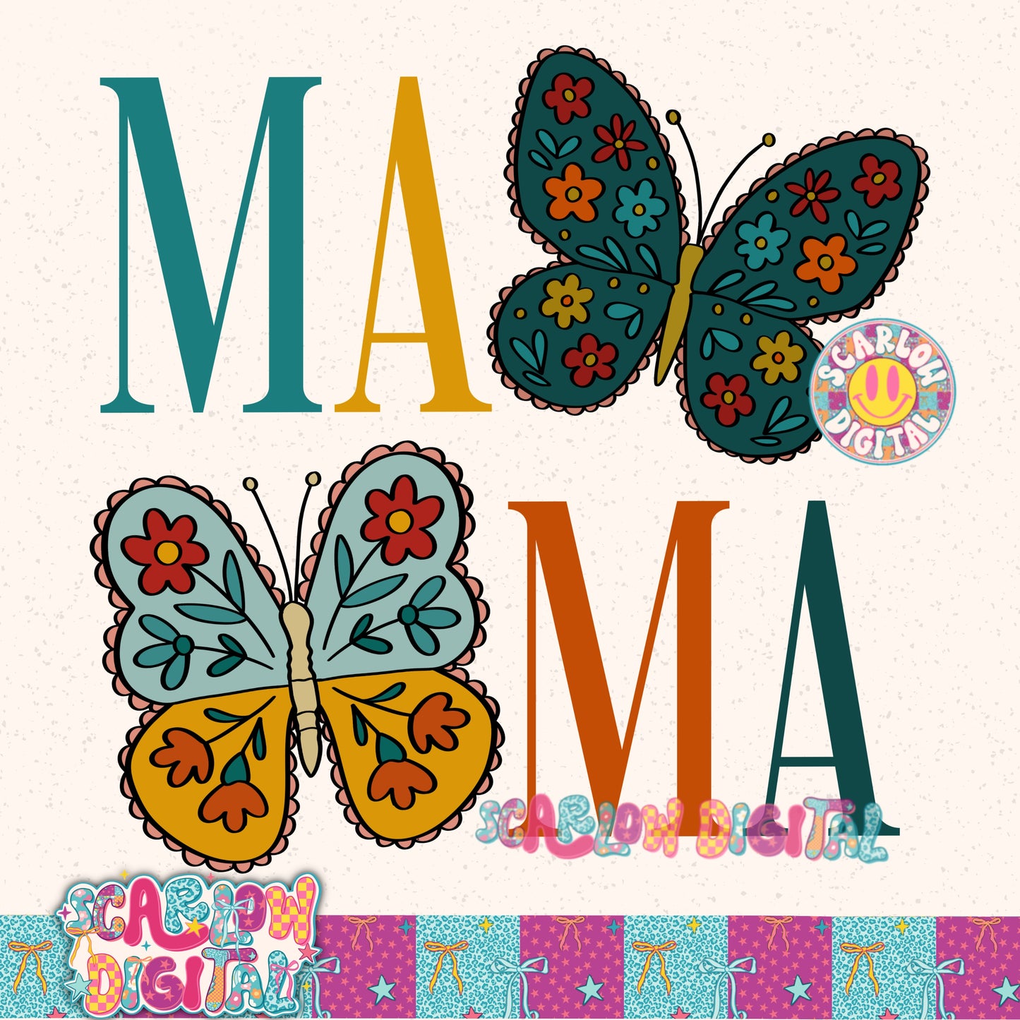 Butterfly Mama PNG Digital Design
