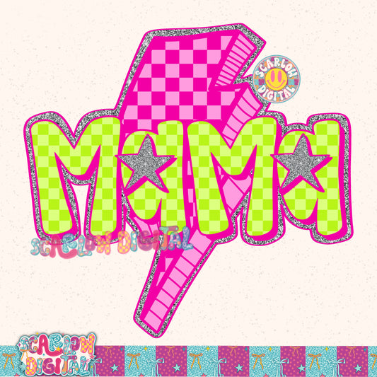 Lime Pink Mama PNG Digital Design