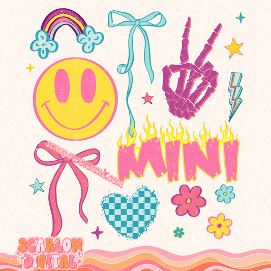 Retro Mini PNG Digital Design