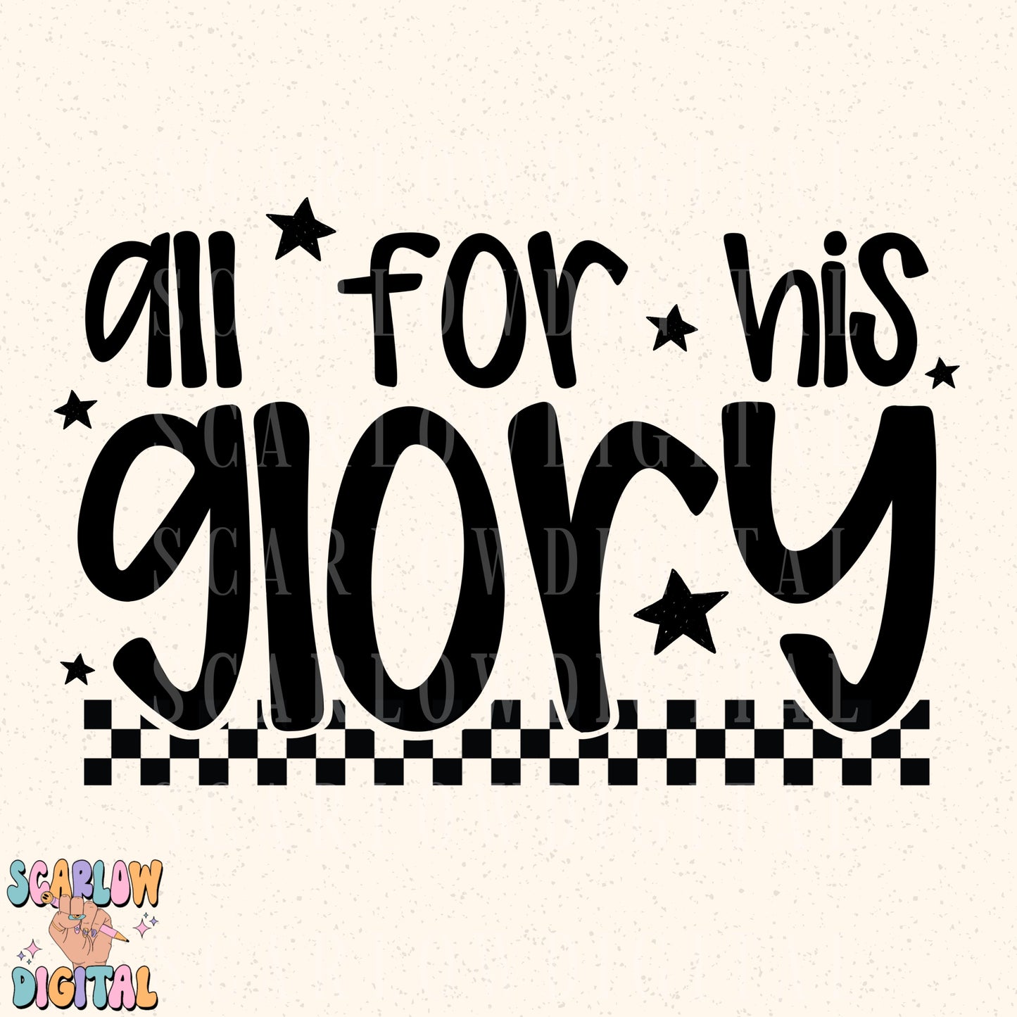 All For His Glory PNG Digital Design