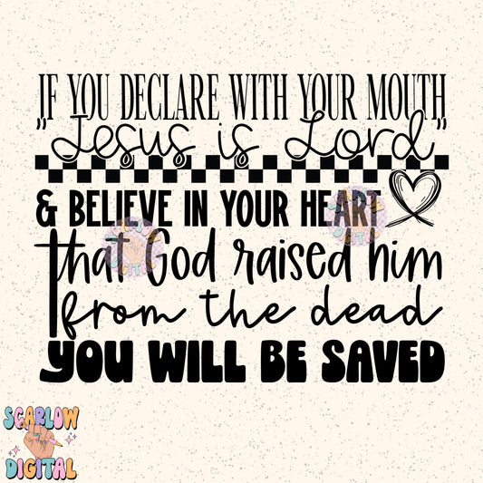 You Will Be Saved PNG Digital Design Download, amen png, jesus png, christian png, pray png, bible verse png, single color png, retro png