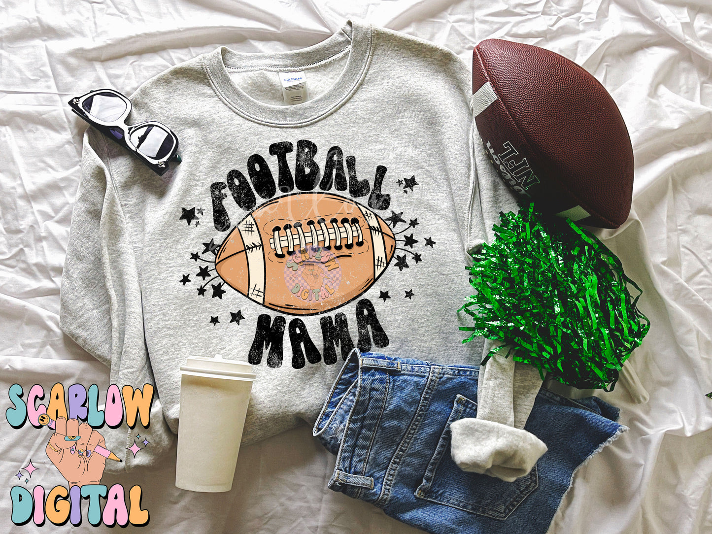 Football Mama PNG Digital Design