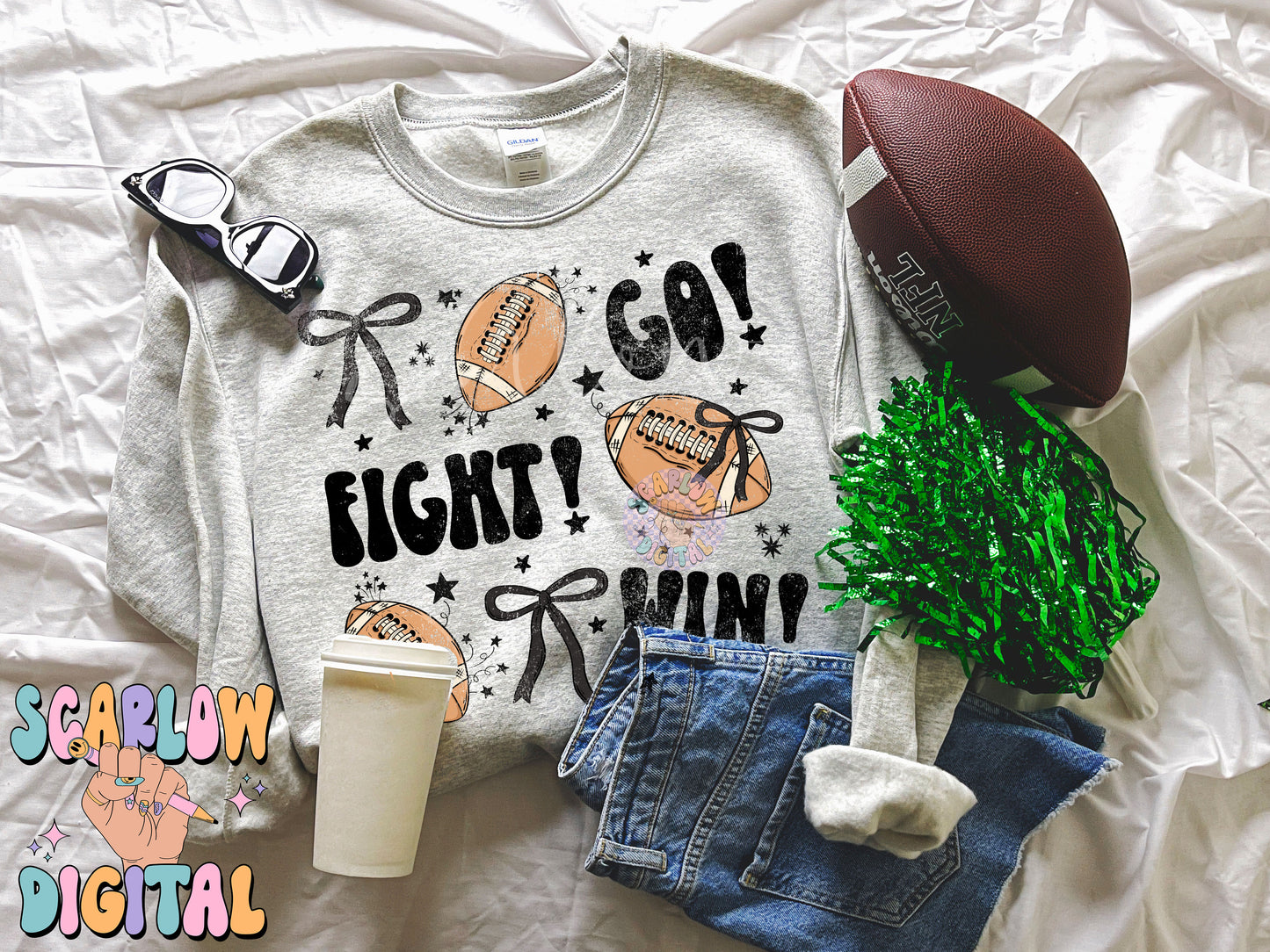 Go Fight Win PNG Digital Design