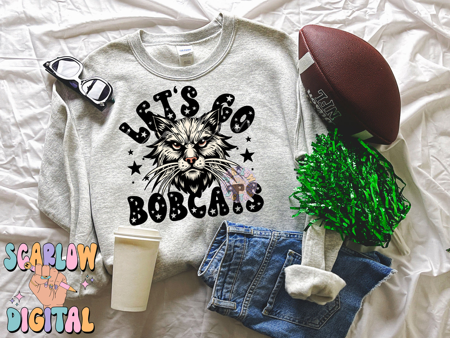 Bobcats PNG Digital Design Download, sports mascot png, football png, baseball png, retro png, trendy png, sports tshirt design, school png