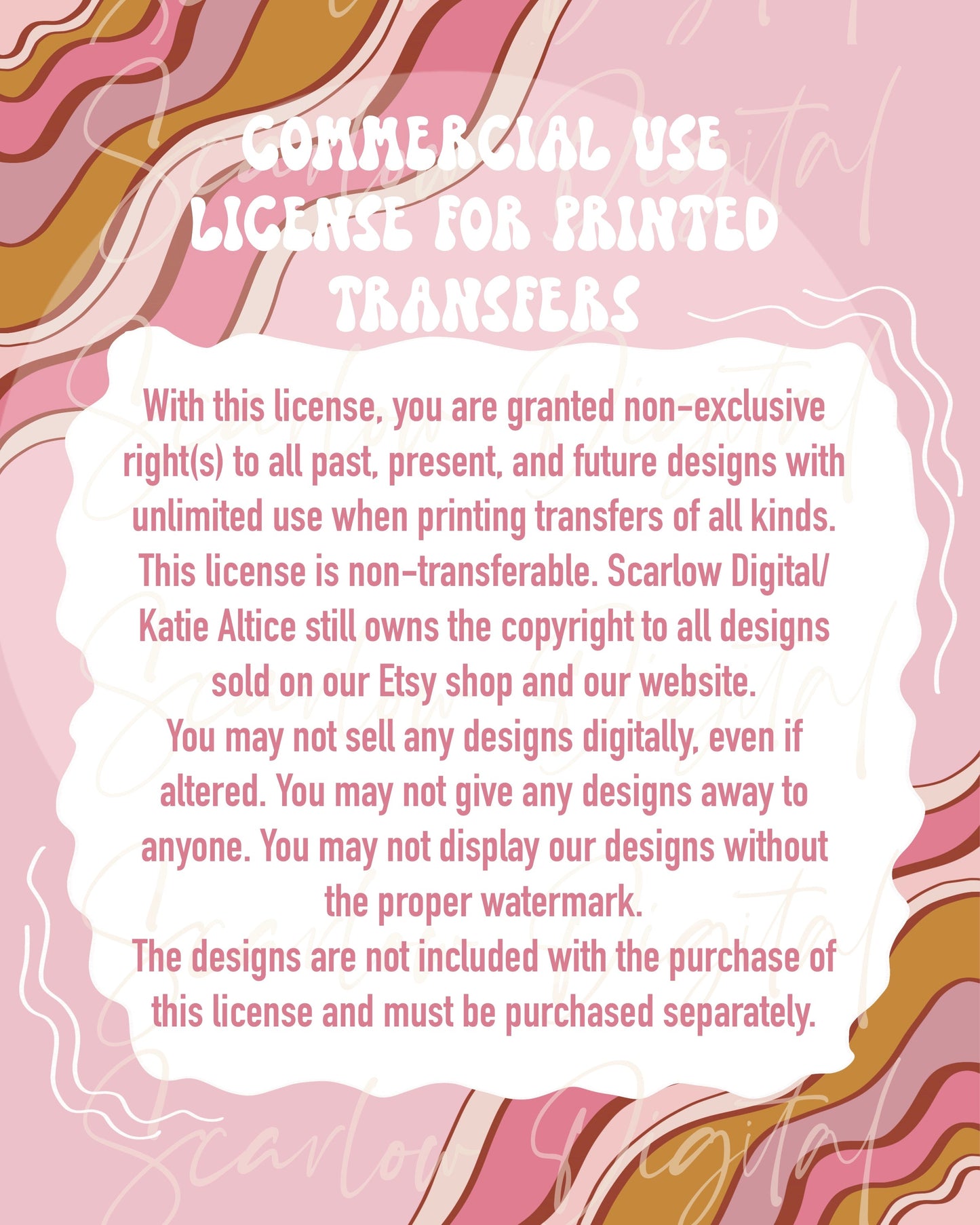 Commercial-Use License for Printed Transfers