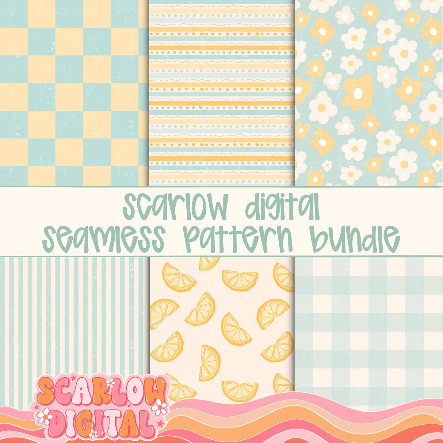 Lemons and Things Seamless Pattern Bundle Digital Design