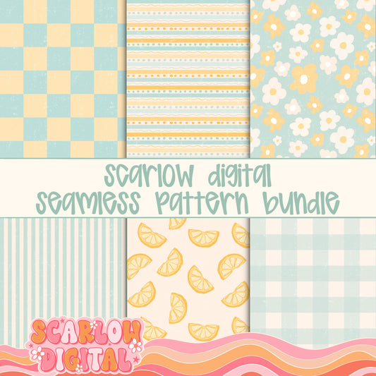 Lemons and Things Seamless Pattern Bundle Digital Design