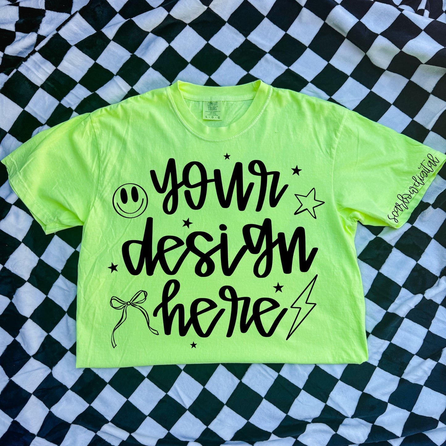 Comfort Colors Neon Lemon Tshirt Mockup