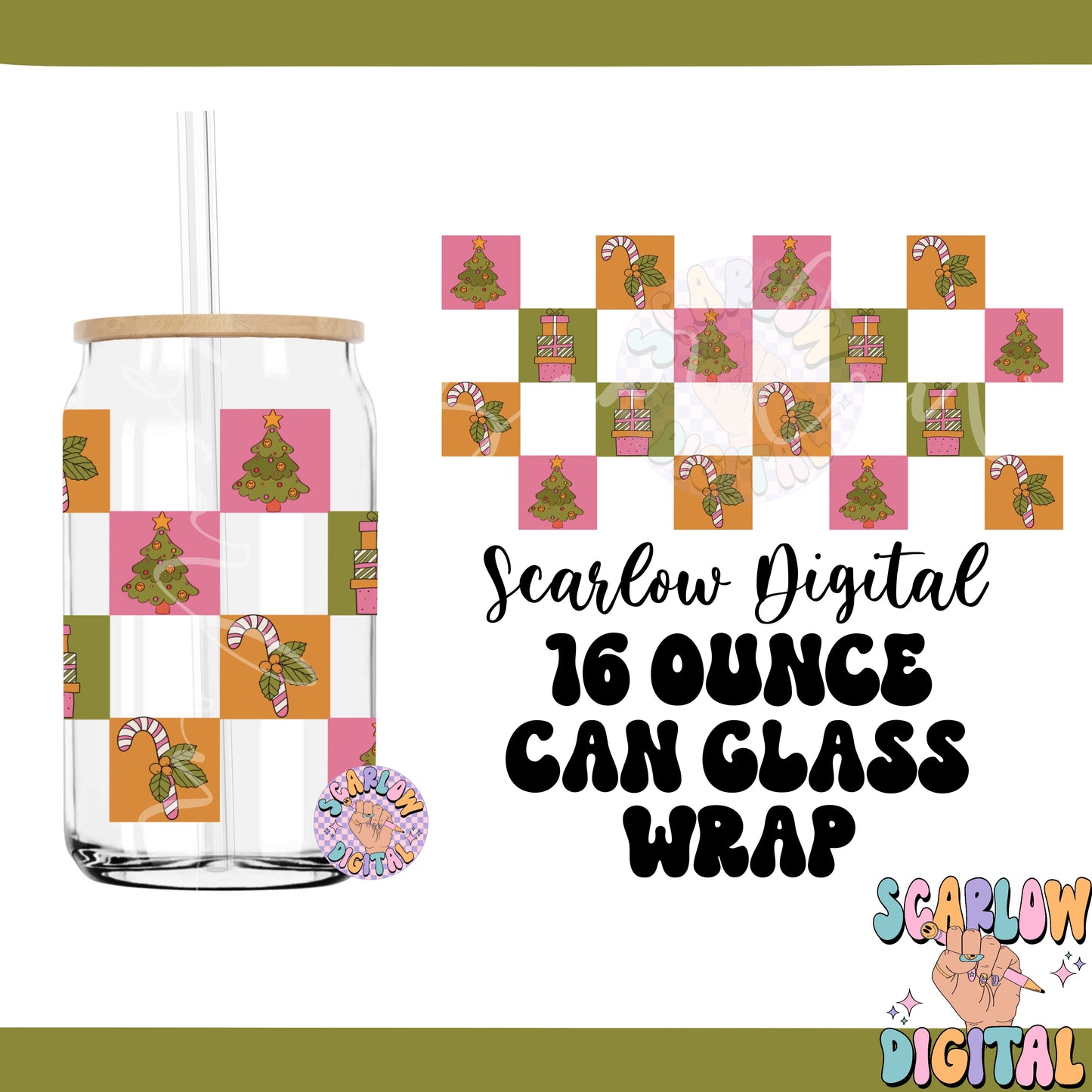 Christmas Can Glass Wrap PNG Digital Design Download, candy cane can glass wrap png, christmas designs, christmas cup wrap png design