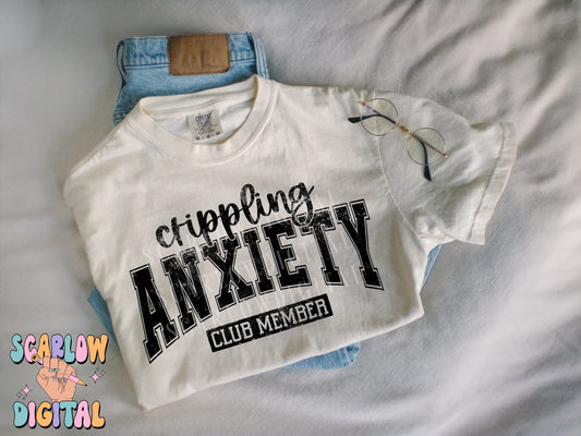 Crippling Anxiety Club Member PNG Digital Design