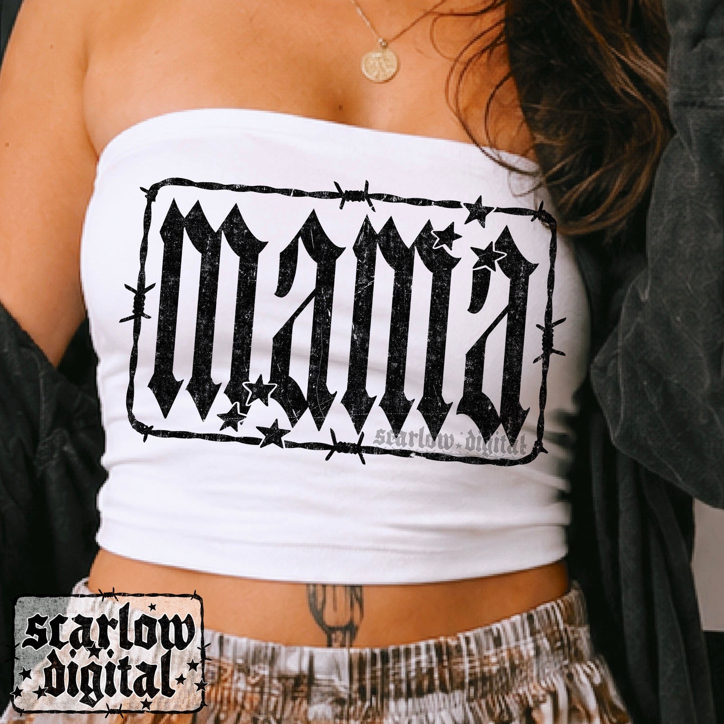 Barbed Wire Mama PNG Digital Design