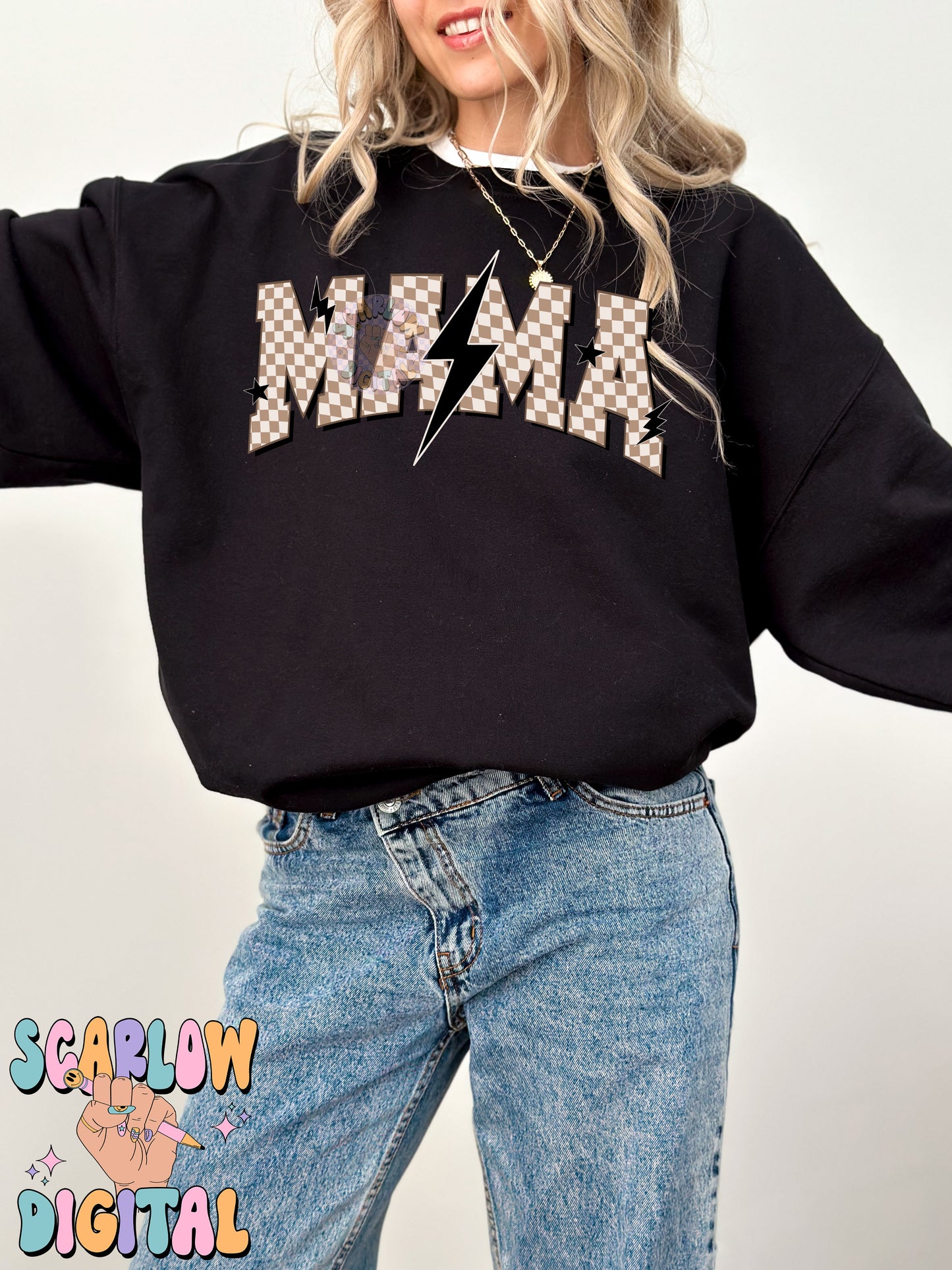 Checkered Mama PNG Digital Design