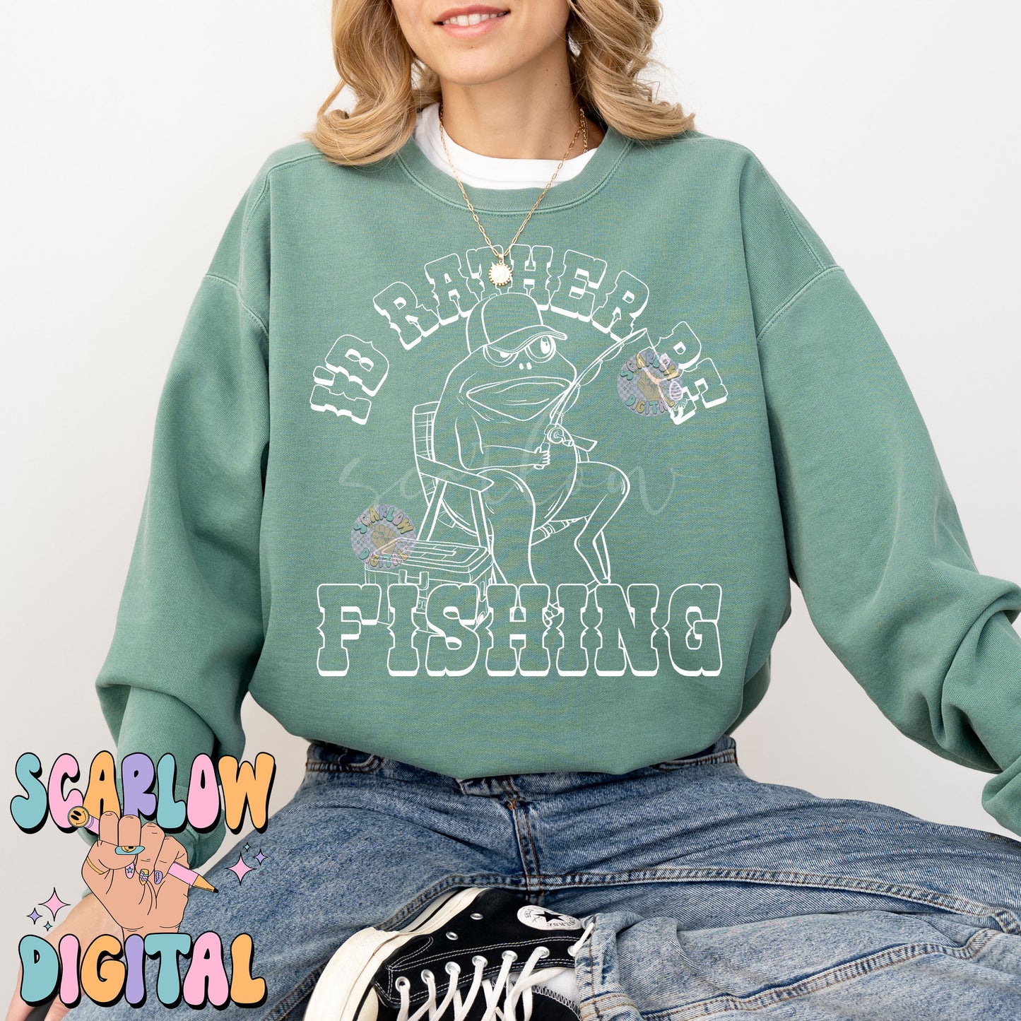 Rather Be Fishing PNG Digital Design