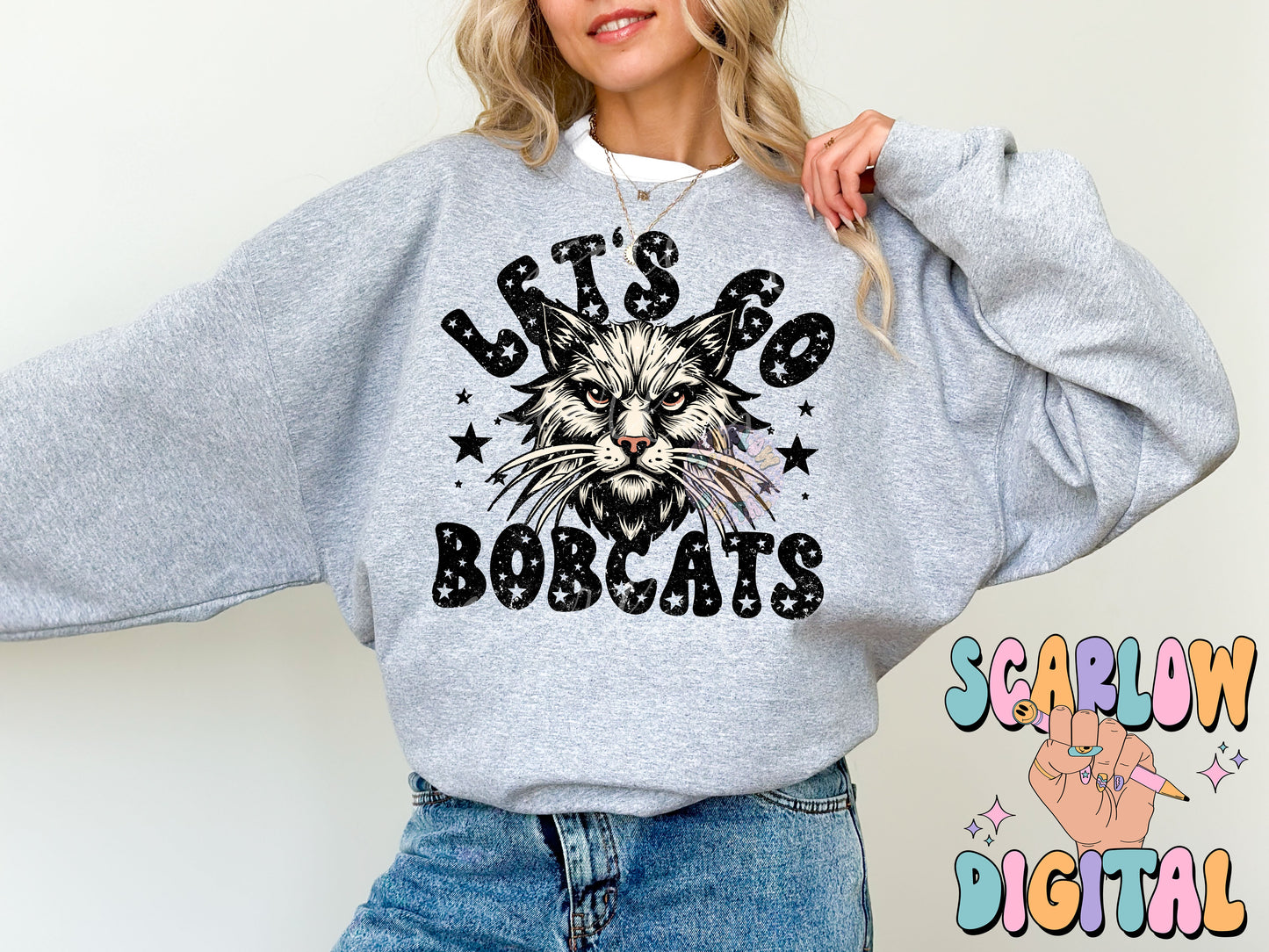 Bobcats PNG Digital Design Download, sports mascot png, football png, baseball png, retro png, trendy png, sports tshirt design, school png