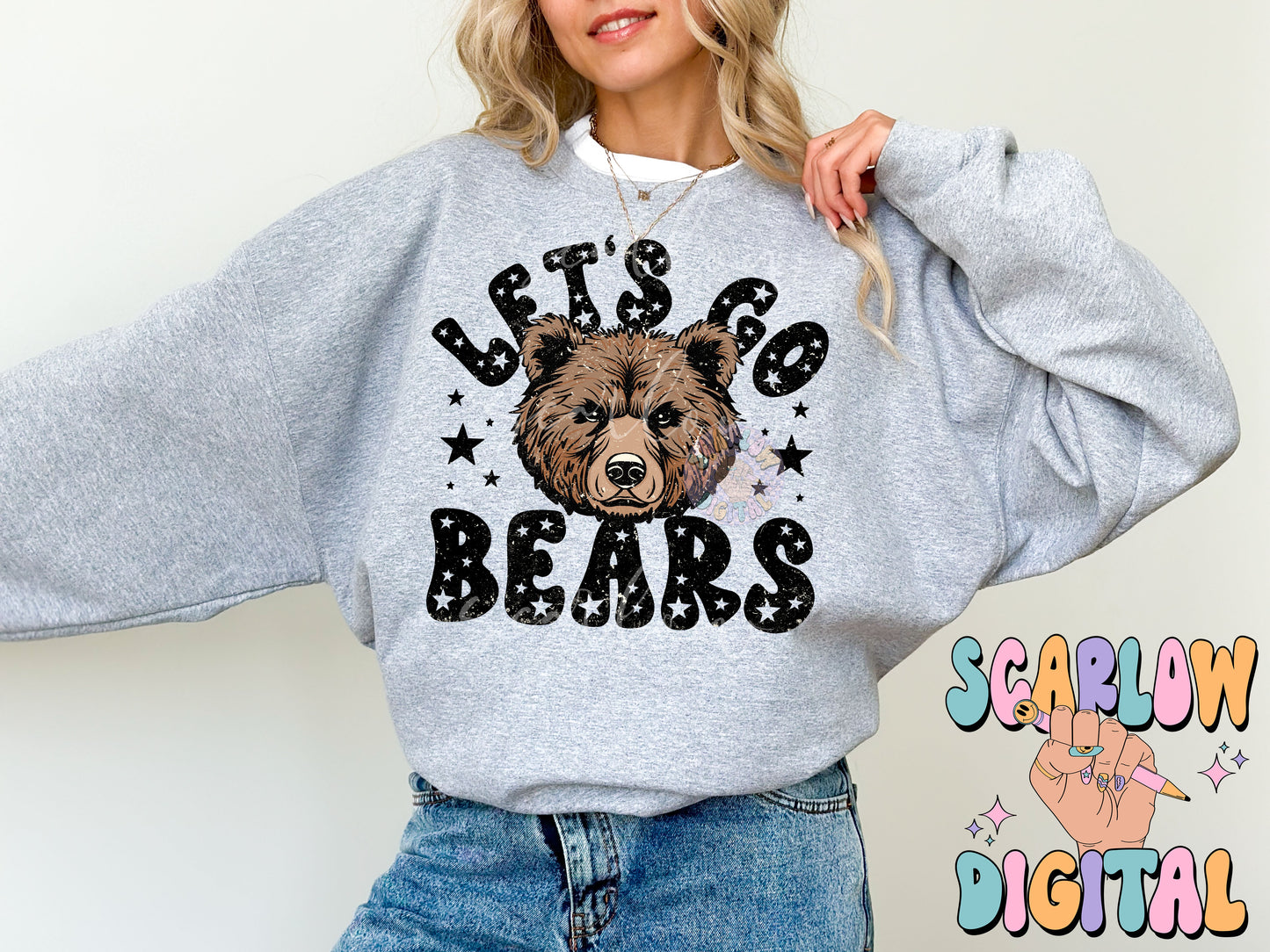 Bears PNG Digital Design Download, sports mascot png, football png, baseball png, retro png, trendy png, sports tshirt design, school png