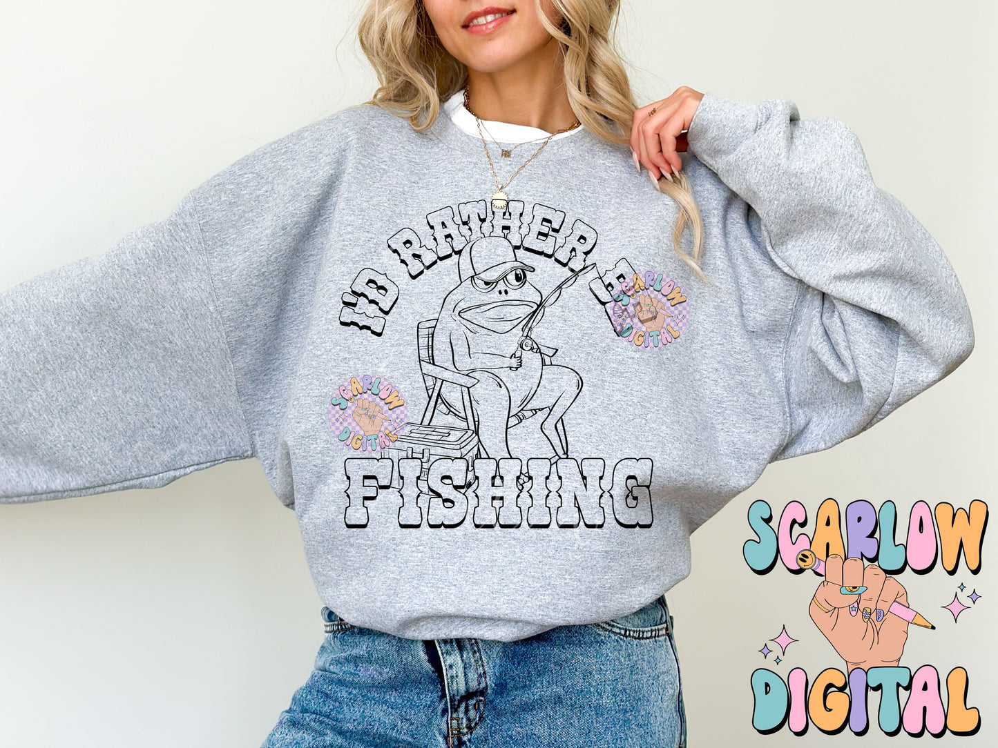 Rather Be Fishing PNG Digital Design