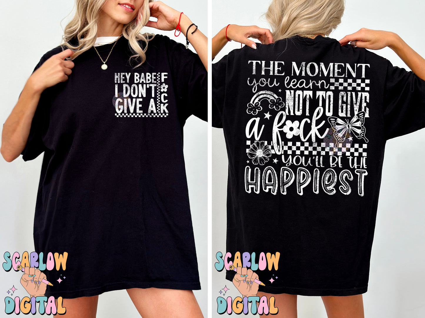 Don't Give a F*ck Front and Back PNG Bundle Digital Design