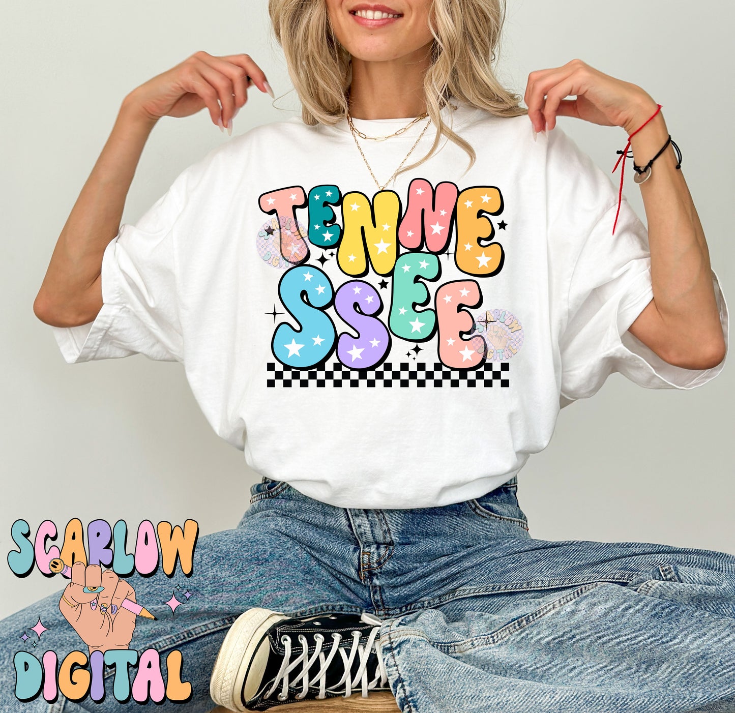Tennessee PNG Digital Design Download, city png design, colorful png, stars png, women png, nashville tshirt design, retro png, hometown png