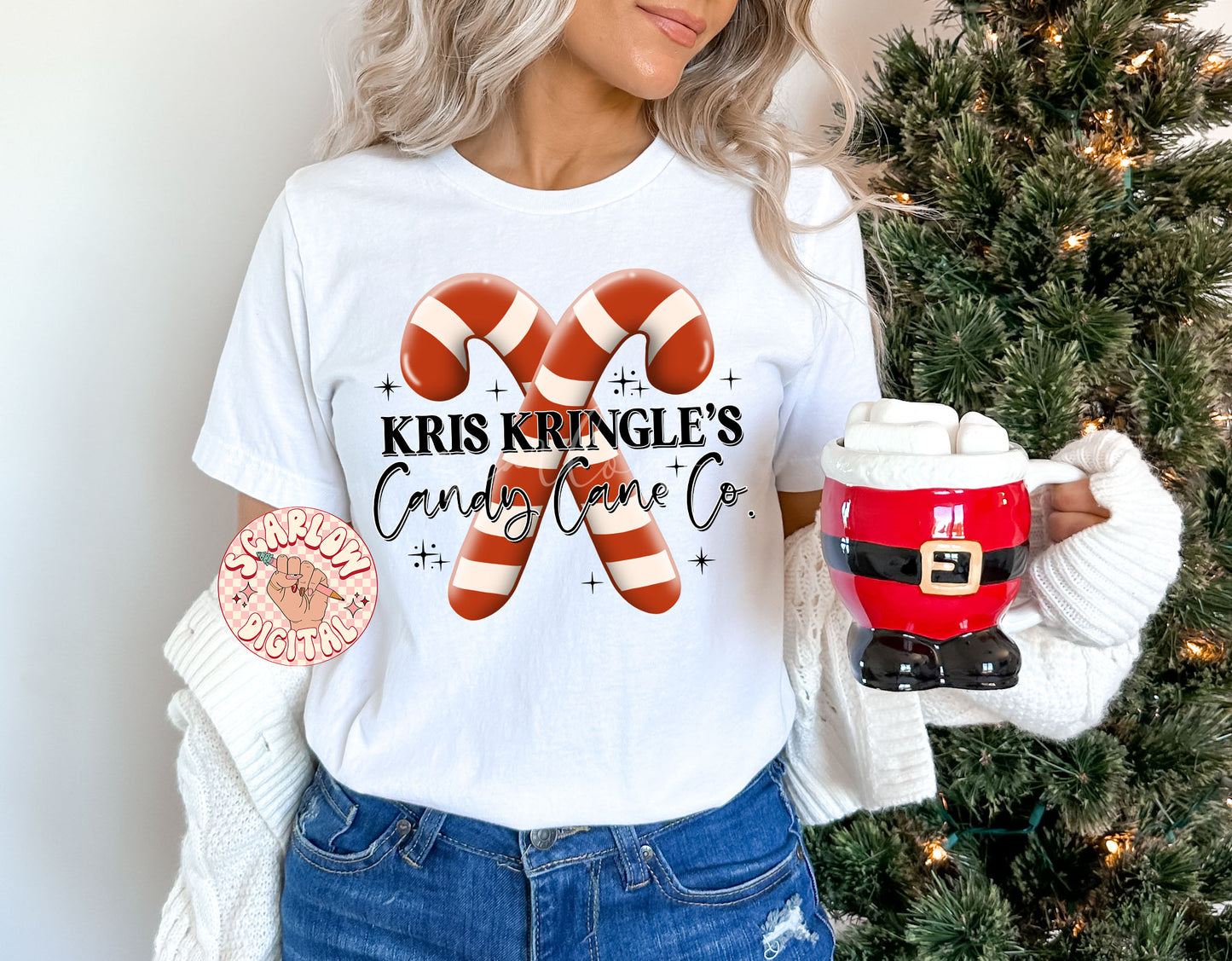 Kris Kringle's Candy Cane Co. PNG-Christmas Sublimation Digital Design Download-santa claus png, christmas candy png, simple png, boho png